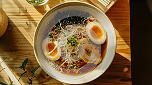 Sunlit Beef Ramen with Egg and Vegetables