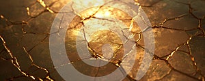 Sunlit Gold Cracked Texture - Abstract Warmth and Luxury