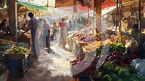 Sunlit Market Serenade./n
