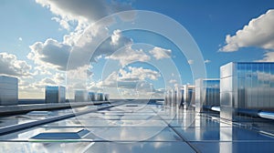 The Industrial Rooftop HVAC System.AI generated image photo