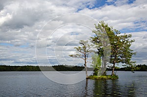 Sunlit small island