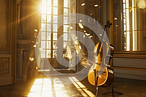 Sunlit Sonata: Cello in Morning Rays