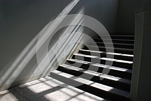 Sunlit staircase photo