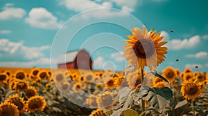 Sunlit Sunflower Symphony./n