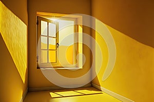 sunlit yellow room. AGI