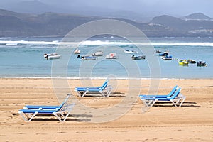 Sunlounger at the Playa de las Canteras, Las Palmas de Gran Canaria photo