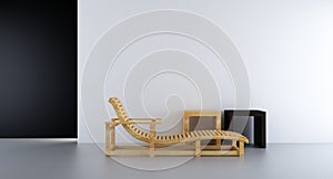 Sunlounger to face a blank wall