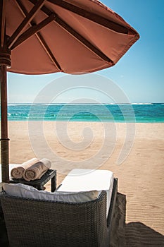 Sunlounger on a tropical beach