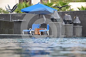 Sunlounges by the pool