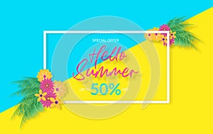 Summer sale banner design,   illustration photo