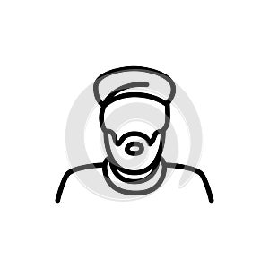 Sunni muslim man line color icon. Isolated vector element.