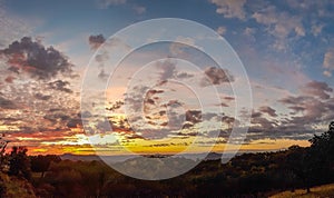 Sunnset over landscape in the Cabo de Gata NÃÂ­jar Natural Park photo