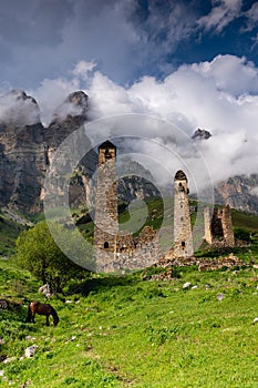 Sunny afternoon in the Caucasus mountains