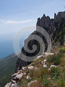 Sunny Aj-Petri Mountain top view , Crimea