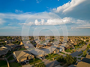 Sunny areial view of a beautiful community