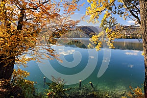 Sunny autumn day on Lake Bled, Slovenia