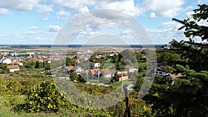 Sunny autumn day. View to Slatina - town in Slavonia region of Croatia. Virovitica-Podravina County