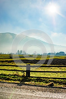 Sunny autumn landscape in mountains