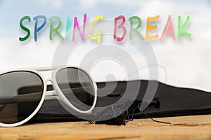 Sunny background with the word spring break