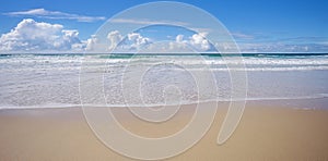 Sunny Beach background with copy space photo