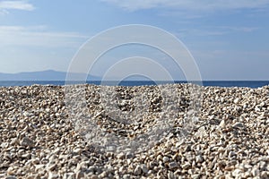 Sunny beach, close up on sand