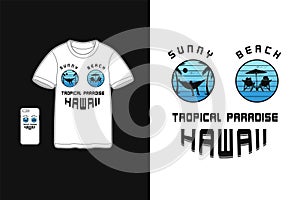 Sunny beach Hawaii t-shirt mockup silhouette merchandise