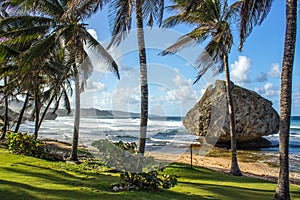 Sunny beach in Martins Bay on Barbados East Coast