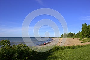 Sunny beach shoreline