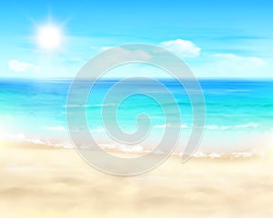 Sunny beach. Vector Illustration.