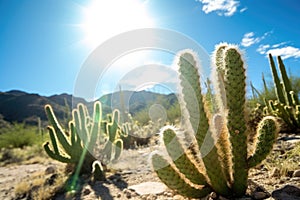 sunny cactus desert, summer