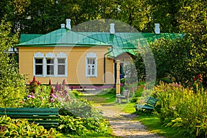 Sunny day in Chekhov Estate courtyard