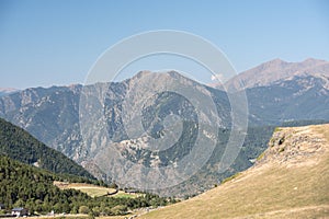 Sunny day in Els Cortals de Encamp on Andorra, Pyrennes Mountians