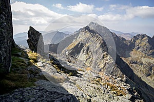 Sunny day high in mountains