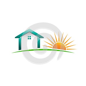 Sunny Day House Logo Illustration