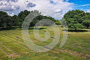 Sunny day on La Cambe German war cemetery, France