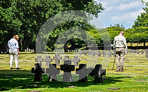 Sunny day on La Cambe German war cemetery, France