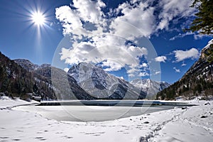 Sunny day at the lake Predil