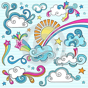 Sunny Day Notebook Doodles Vector Illustration