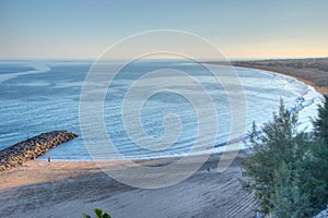 Sunny day at Playa del Ingles at Maspalomas at Gran Canaria, Canary Islands, Spain