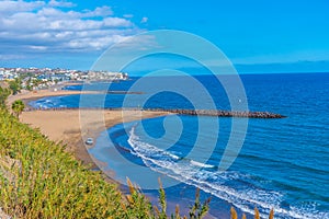 Sunny day at Playa del Ingles at Maspalomas at Gran Canaria, Canary Islands, Spain