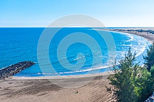 Sunny day at Playa del Ingles at Maspalomas at Gran Canaria, Canary Islands, Spain