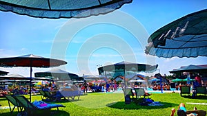 A sunny day on the pools