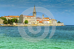 Sunny day with Porec old town,Istria region,Croatia,Europe