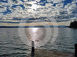 Sunny day at the starnberger lake - bavaria germany