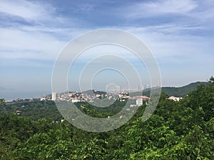 A sunny day, the summit of Qingdao Taiping Mountain