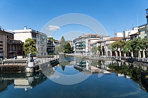 Sunny day in the Treviso City, Italy