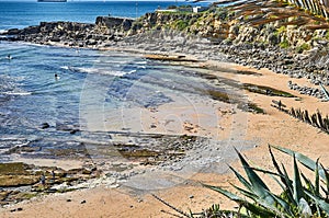 Sunny day view of beach in Sao Pedro Estoril, Portugal - Image