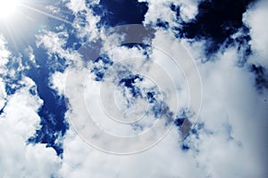 Sunny Deep Blue Skies with cloud