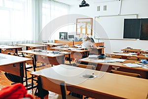 Sunny Empty classroom