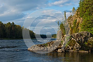 Sunny evening on the Biya river